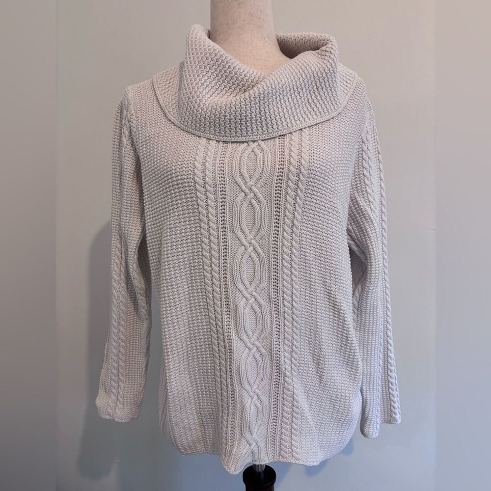 Jeanne Pierre L 100% Cotton Cowl Neck Sweater